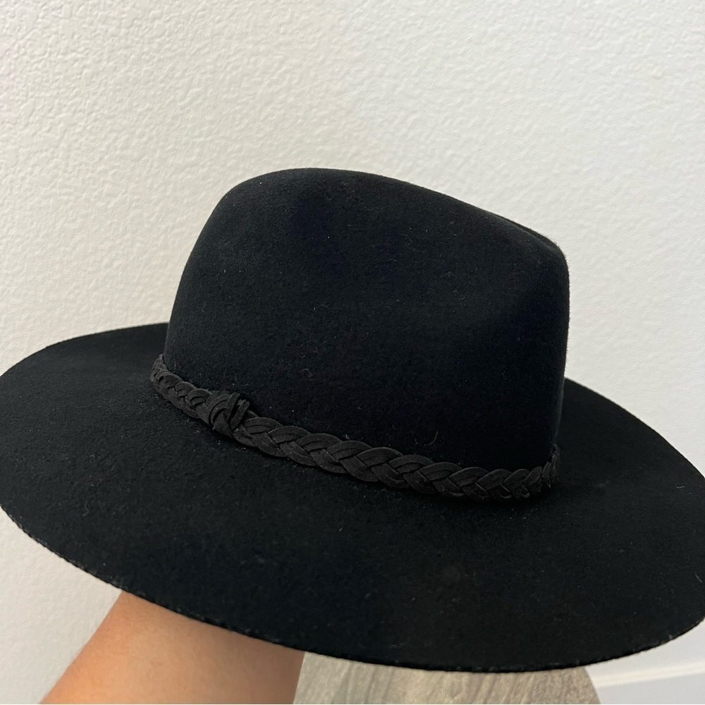 Tart Black Wool Western Boho Braided Detail Hat - Picture 5 of 12